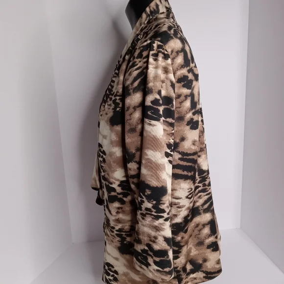CHRISTOPHER & BANKS ANIMAL PRINT JACKET SIZE XL BROWN-BLACK-TAN NWT - Picture 4 of 8